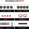 Adjustable Dumbbell, 20/30/40/60/80lbs Dumbbells Set, 4-in-1 Free Weights for Women/Men Workout Equipment Used as Barbell/Kettlebells/Push up Stand for Home Gym