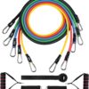 Resistance Bands Set (12pcs), Workout Bands with Handles, Door Anchor, Ankle Straps and Carry Bag, Exercise Bands for Shape Body and Home Workouts