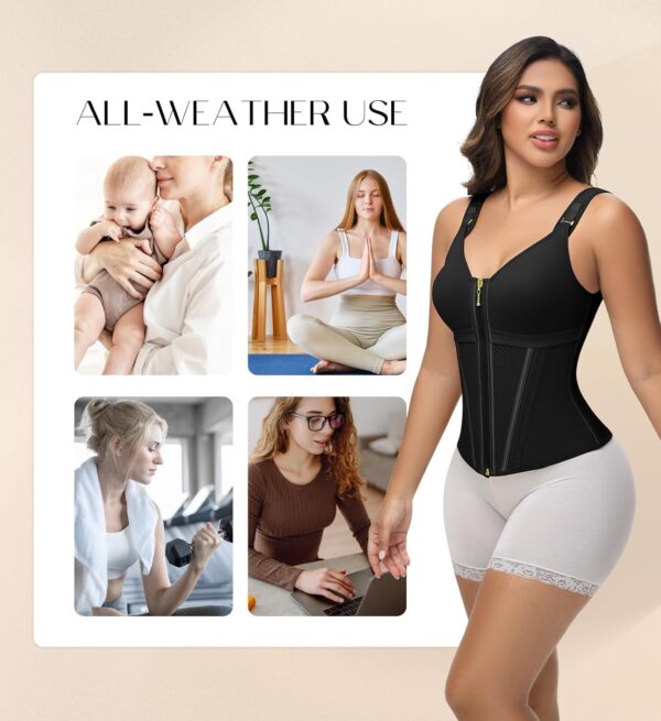 717GMxmzyVL._AC_SL1500_.jpg SHAPSHE Waist Trainer Corset for Women Tummy Control Sport Workout Body Shaper Vest for Women Postpartum Gym Zipper and Hooks