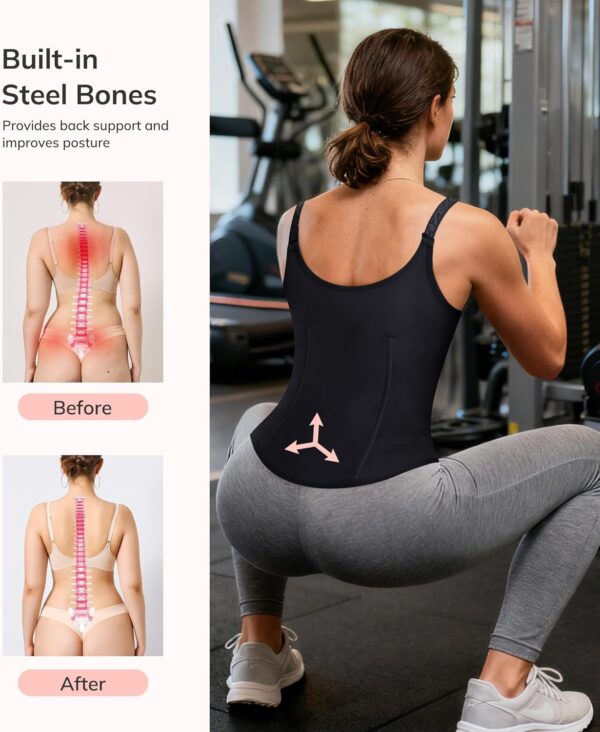 71AB7CCu2oL._AC_SL1500_.jpg LODAY Waist Trainer Corset for Women Tummy Control Sport Workout Body Shaper Black