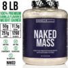 NAKED Vanilla Mass - All Natural Vanilla Weight Gainer Protein Powder - 8lb Bulk, NSF Certified, GMO Free, Gluten Free & Soy Free, No Artificial Ingredients - 1,260 Calories - 11 Servings