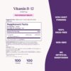 Natrol Vitamin B12 5,000 mcg, Fast Dissolve Vitamin B12 Supplement Supports a Healthy Nervous System and Energy Metabolism, 100 Tablets, Up to a 100 Day Supply