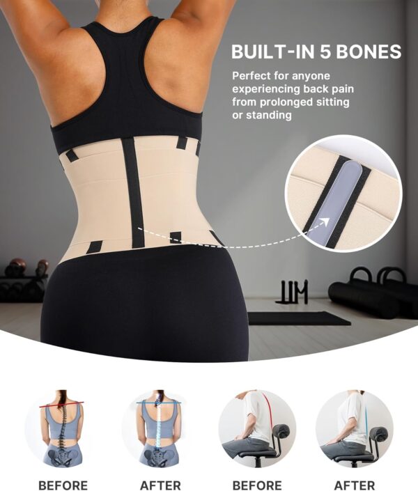 71XbltQBZwL._AC_SL1500_.jpg SHAPELLX Waist Trainer for Women Waist Cincher Corset Shapewear Body Shaper Tummy Control Stomach Belt Postpartum Band