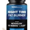 Night Time Fat Burner for Weight Loss Support & Sleep Aid | Appetite Suppressant, Carb Blocker, Nighttime Metabolism Booster for Stomach Fat Burner & Night Shred with Melatonin | Non-GMO, Vegan 60ct