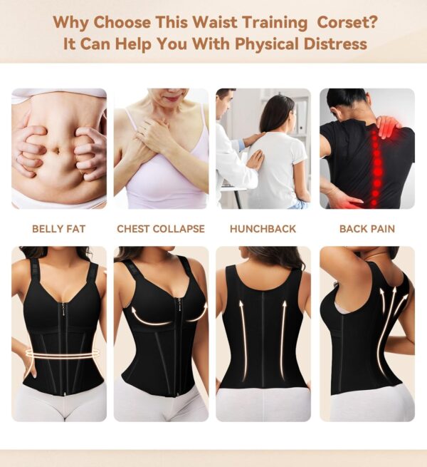 71hGq42JDVL._AC_SL1500_.jpg SHAPSHE Waist Trainer Corset for Women Tummy Control Sport Workout Body Shaper Vest for Women Postpartum Gym Zipper and Hooks