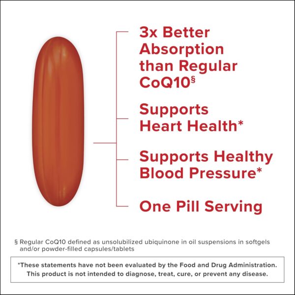 Qunol Ultra CoQ10 100mg Softgels- 3x Better Absorption, Antioxidant for Heart Health & Energy Production, Coenzyme Q10 Vitamins and Supplements, 3 Month Supply, 90 Count