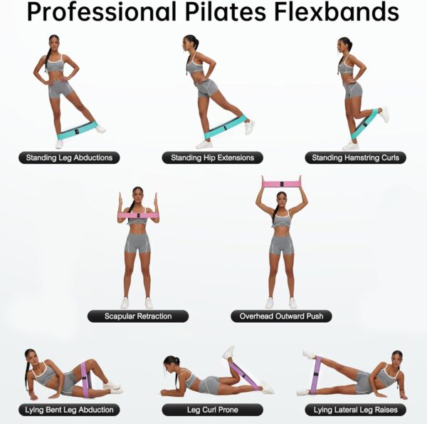 Renoj Resistance Bands for Working Out: 3-Set Professional Exercise Bands for Pilates, Yoga, Home Gym, Booty, Leg Training | Heavy/Medium/Light Fabric Loops for Women Men