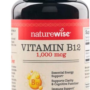NatureWise Vitamin B12 1000 mcg – Dietary Supplement for Supporting Energy Metabolism, Mental Clarity, Nervous System Health – Easy-to-Swallow, Soy & Gluten-Free, Non-GMO – 60 Softgels[60-Day Supply]