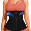 LEINIDINA Womens Waist Trainer Corset with Zipper Sweat Waist Trimmer for Women Workout Belt Corset Shapewear