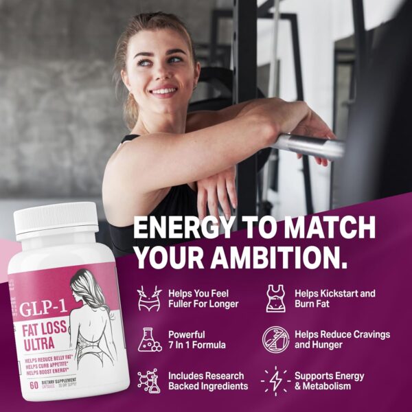 816Kf5cBrjL._AC_SL1500_.jpg GLP-1 Fat Loss Ultra - Weight Loss Pills, Appetite Suppressant & Fat Burner for Women | Supports Healthy Pathways Associated with GLP-1 Activity | 3rd Party Tested Supplement - 60 Capsules for Adults