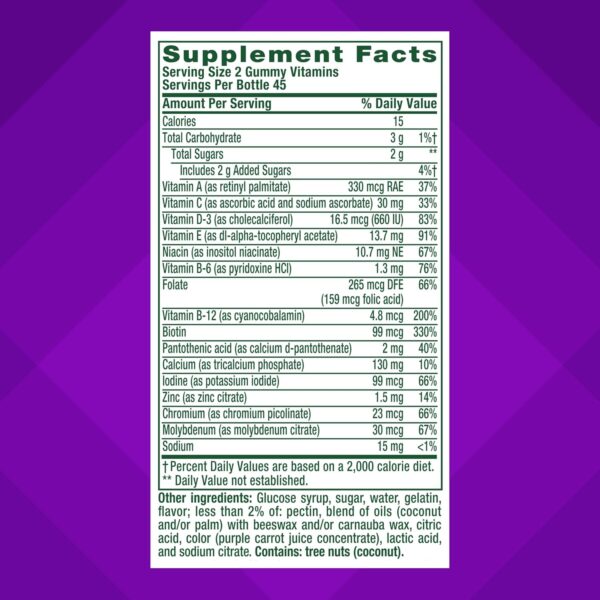 vitafusion GLP-1 Support Multivitamin, Vitamin and Mineral Blend, 15 Essential Nutrients, Citrus Berry Flavor, 90 Count, 45 Day Supply 