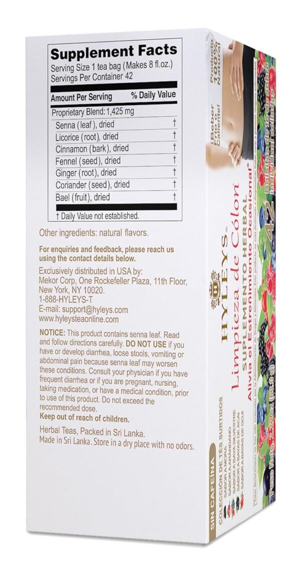 Hyleys Colon Cleanse Tea Assorted Flavors - 42 Tea Bags (1 Pack)