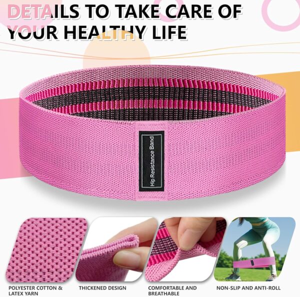 Exercise Bands, 3 Levels Fabric Resistance Bands for Working Out, Workout Bands Resistance for Women & Men, Multi-Colored Fabric Booty Bands for Leg Strength Training, Rehab, Yoga
