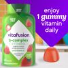 81MGzFtJMPL._AC_SL1500_.jpg vitafusion B-Complex Gummy Dietary Supplements, with 5 B Vitamins to Support Cellular Energy Production (1), Plus Vitamin C, Strawberry Flavor, 60 Count