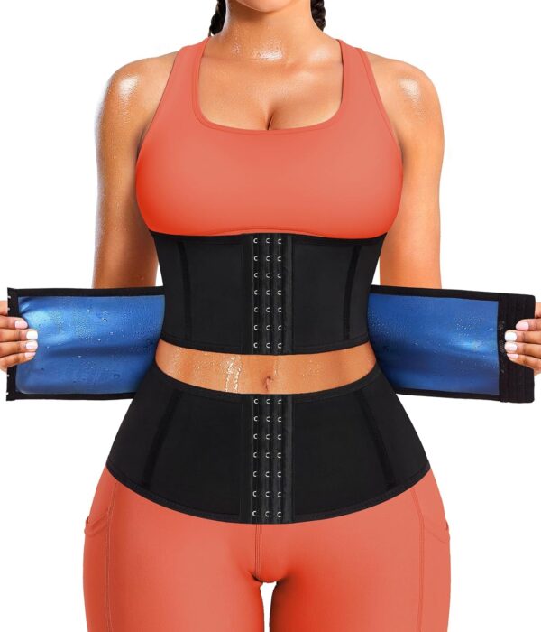 LEINIDINA Waist Trainer for Women Corset Shapewear Segmented Sweat Waist Trimmer for Women Workout Belt