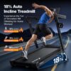 MERACH Treadmill with 15/18% Auto Incline, 55"/47"x18"/19" Wide Belt Treadmills, 0.5-8.7MPH/10MPH 3.5HP Brushless Incline Treadmill for Home, 350LBS Foldable Treadmills with Screen & APP & Heart Rate