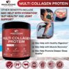 Wholesome Wellness Premium Multi Collagen Peptides Protein Powder for Women and Men, 5 Types of Hydrolyzed Collagen, Grass-Fed, Non-GMO & Unflavored, Pure Protein for Youthful Skin & Joint Recovery