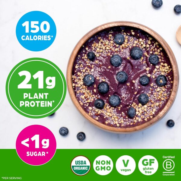 Orgain Organic Vegan Protein Powder, Vanilla Bean - 21g Plant Protein, 6g Prebiotic Fiber, No Lactose Ingredients, No Added Sugar, Non-GMO, For Shakes & Smoothies, 2.03 lb (Packaging May Vary)