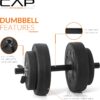CAP Barbell 40-Pound Adjustable Cement Dumbbell Set – Versatile Weights for Home Gym Excellence