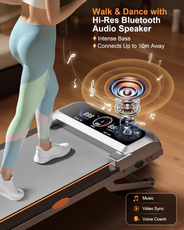 81j5UewvBZL._AC_SL1500_.jpg Walking Pad with 15% 12-Level Auto Incline & Handle Bar, 450 lbs Capacity UI Screen, Rayspace 3.5HP Quiet Under Desk Treadmill, Speaker, APP & Remote Control, Treadmills for Home Hiking